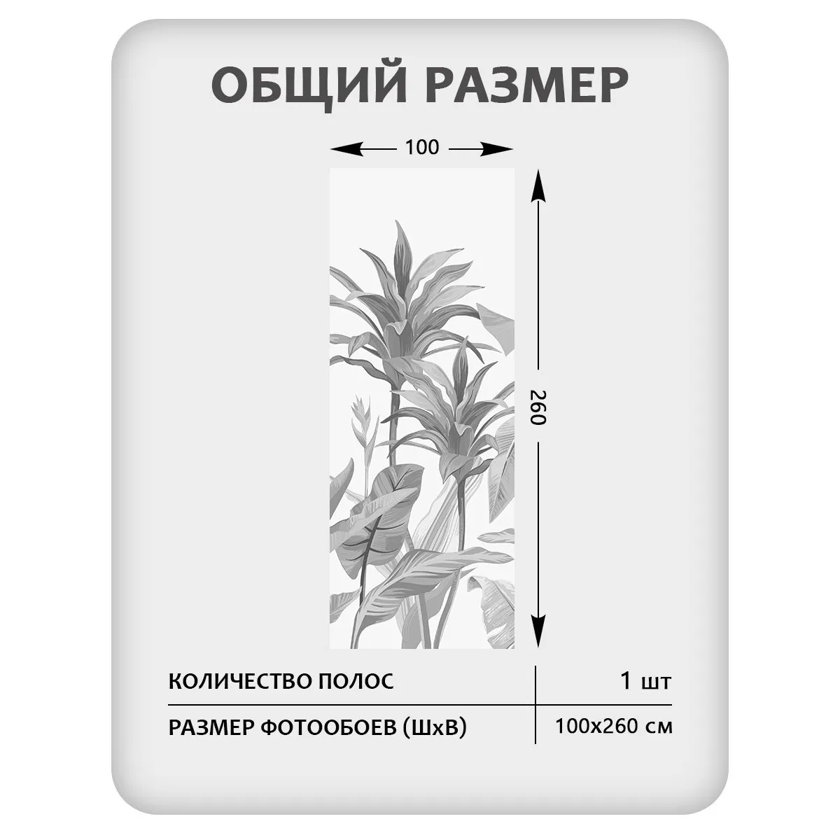 Фотообои рулонные Citydecor Знойные тропики 26 на флизелиновой основе 100x260 см