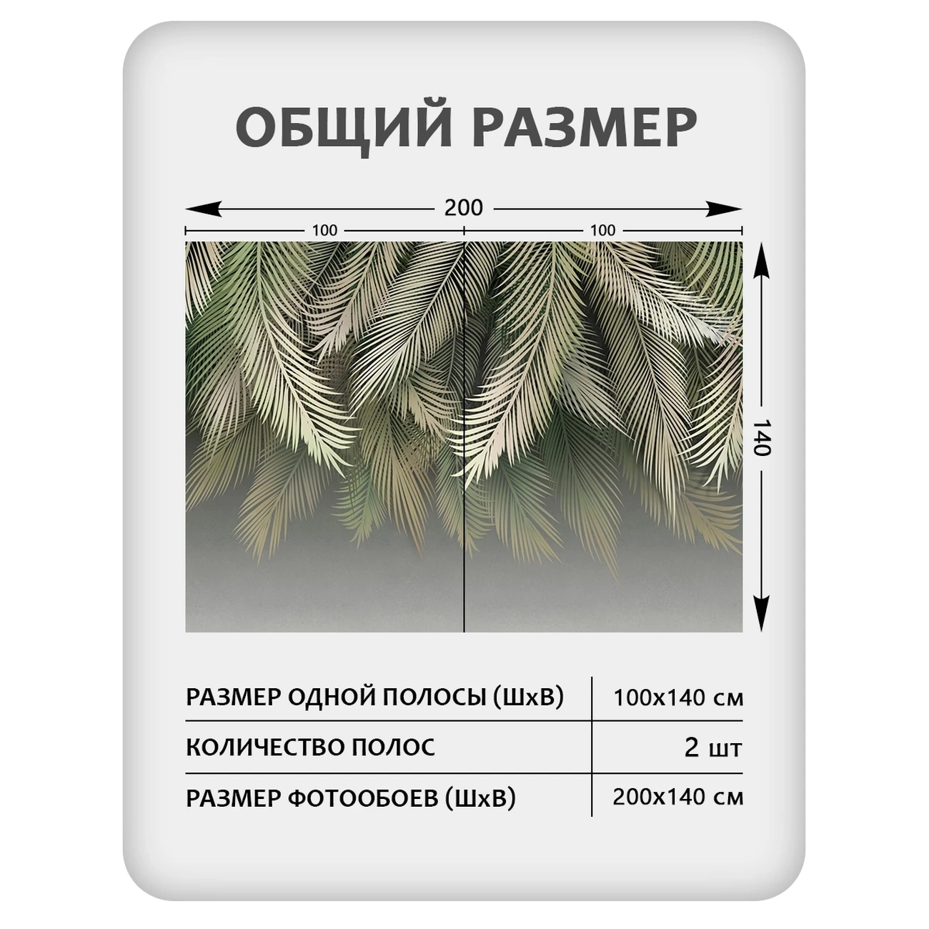 Фотообои рулонные Citydecor Пальмовые листья 84 на флизелиновой основе 200x140 см