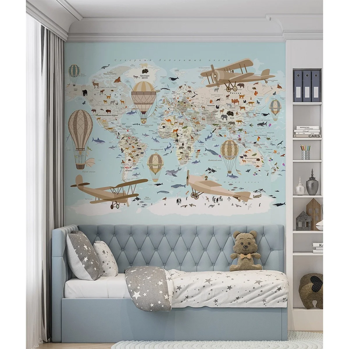 Фотообои рулонные Citydecor Детская (карта мира) 154 на флизелиновой основе 200x140 см