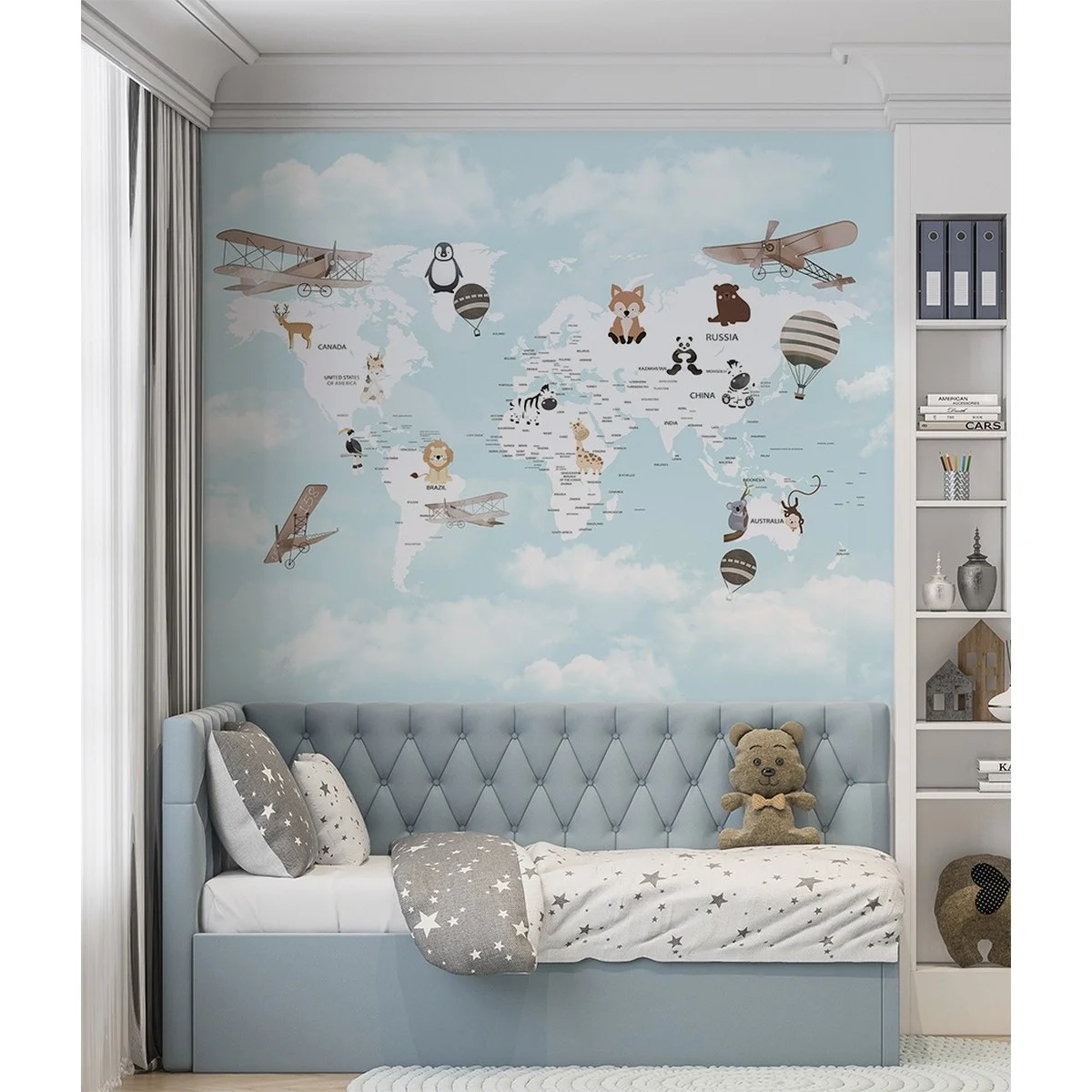 Фотообои рулонные Citydecor Детская (карта мира) 178 на флизелиновой основе 200x140 см