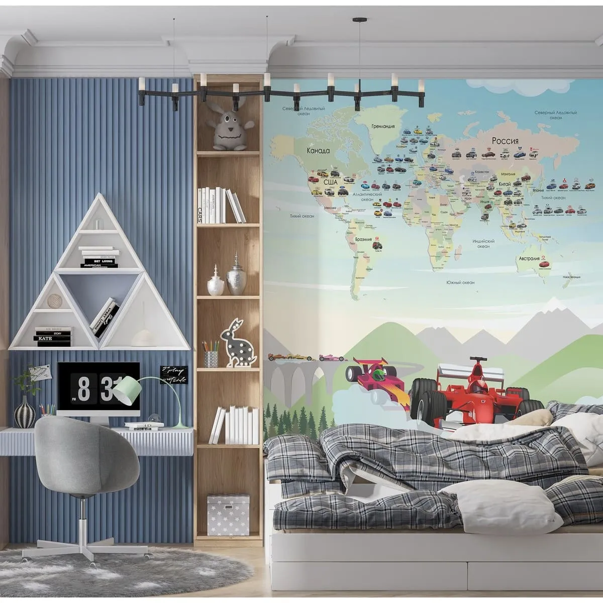 Фотообои рулонные Citydecor Детская (карта мира) 437 на флизелиновой основе 200x140 см