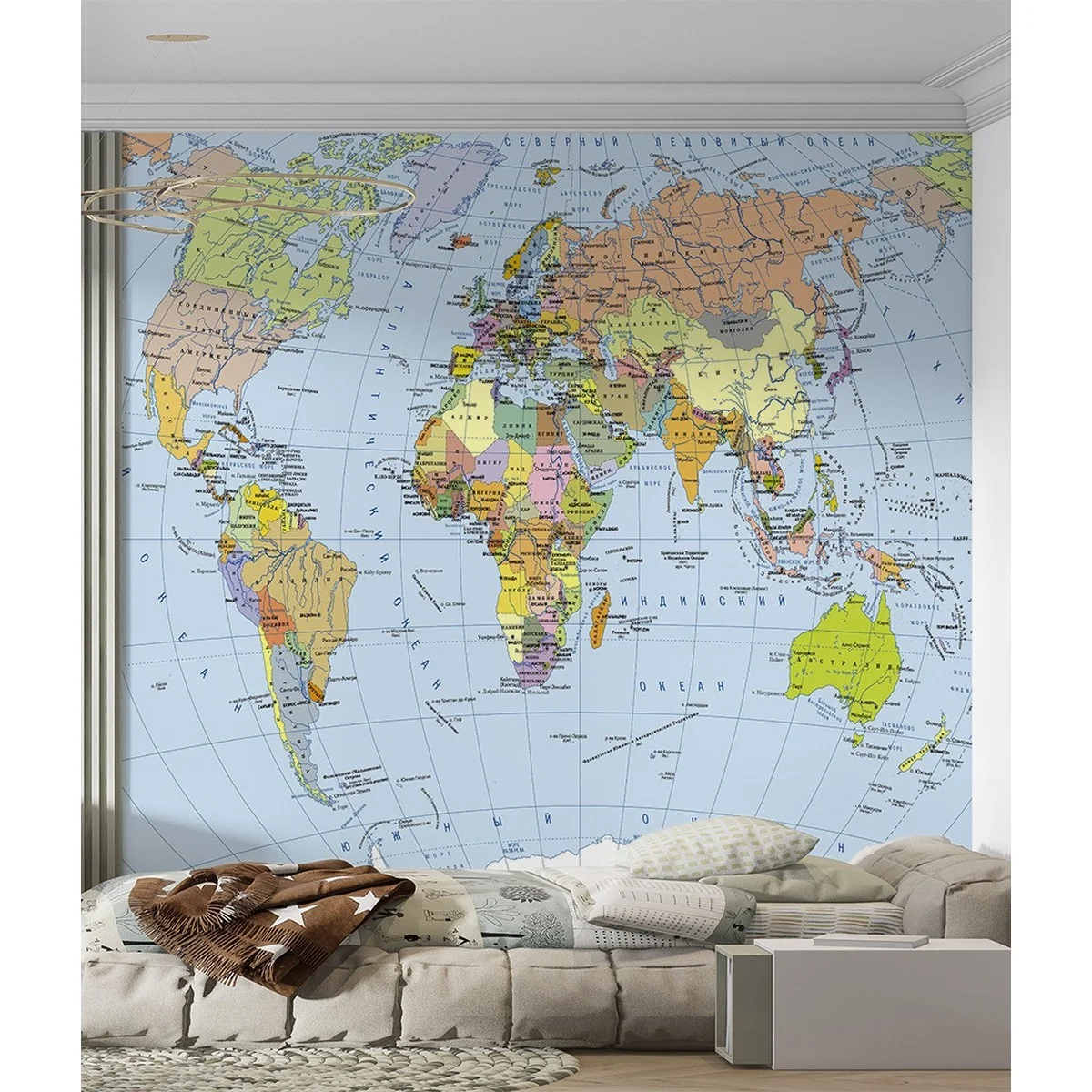 Фотообои рулонные Citydecor Карта мира 14 на флизелиновой основе 200x140 см