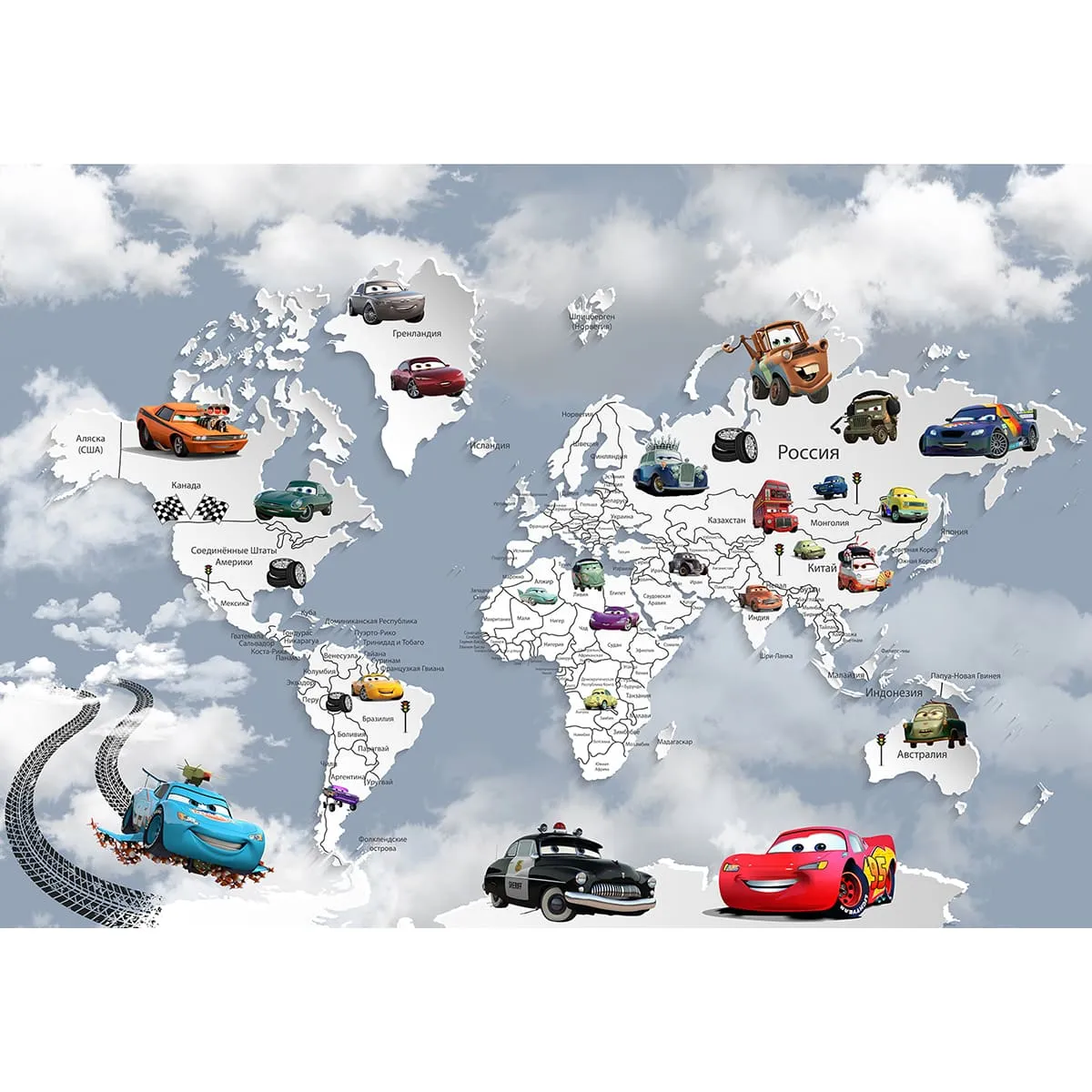 Дизайнерские фотообои рулонные Citydecor Superhero Молния МакКвин 4 на флизелиновой основе 200x140 см