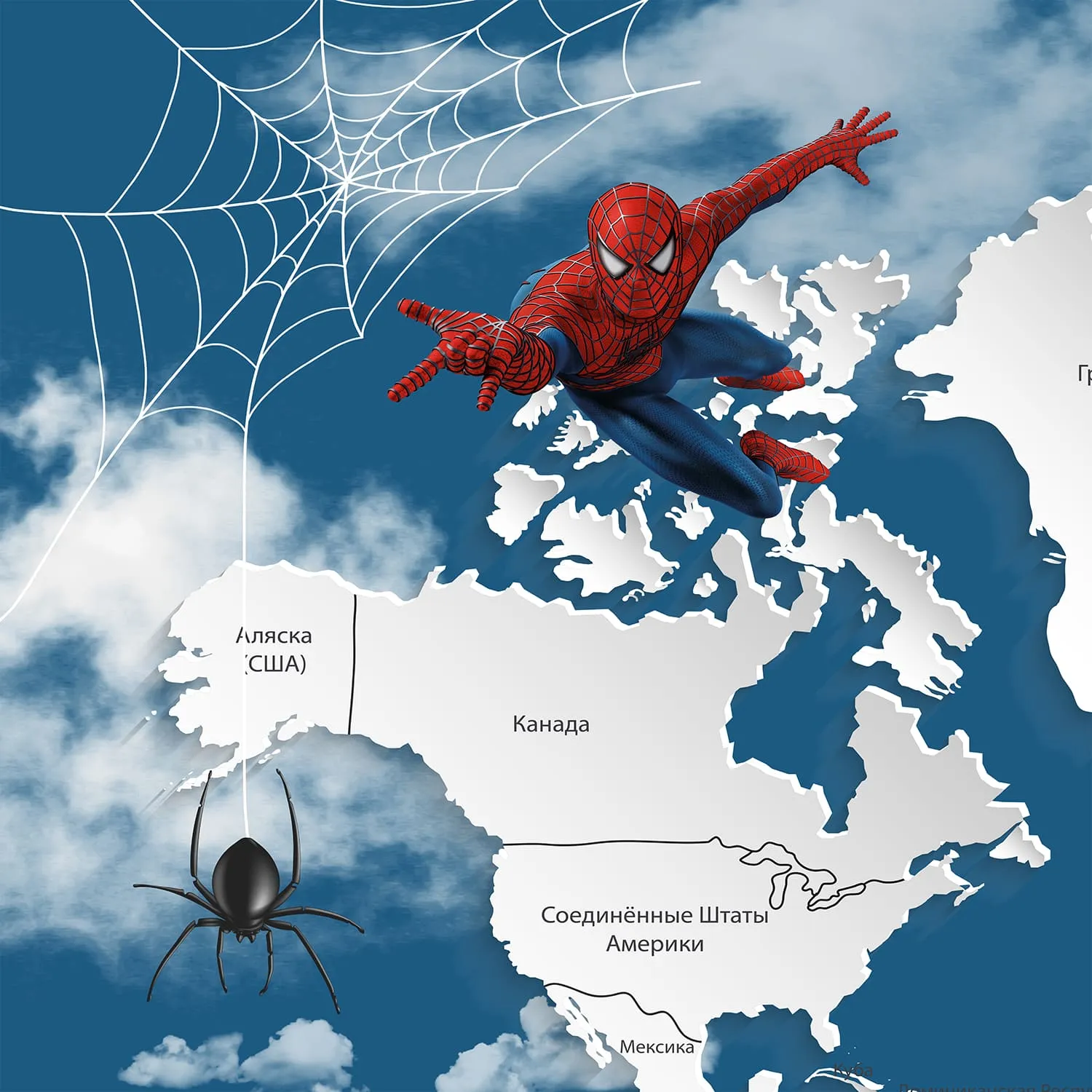 Дизайнерские фотообои рулонные Citydecor Superhero Spider-Man 4 на флизелиновой основе 200x140 см