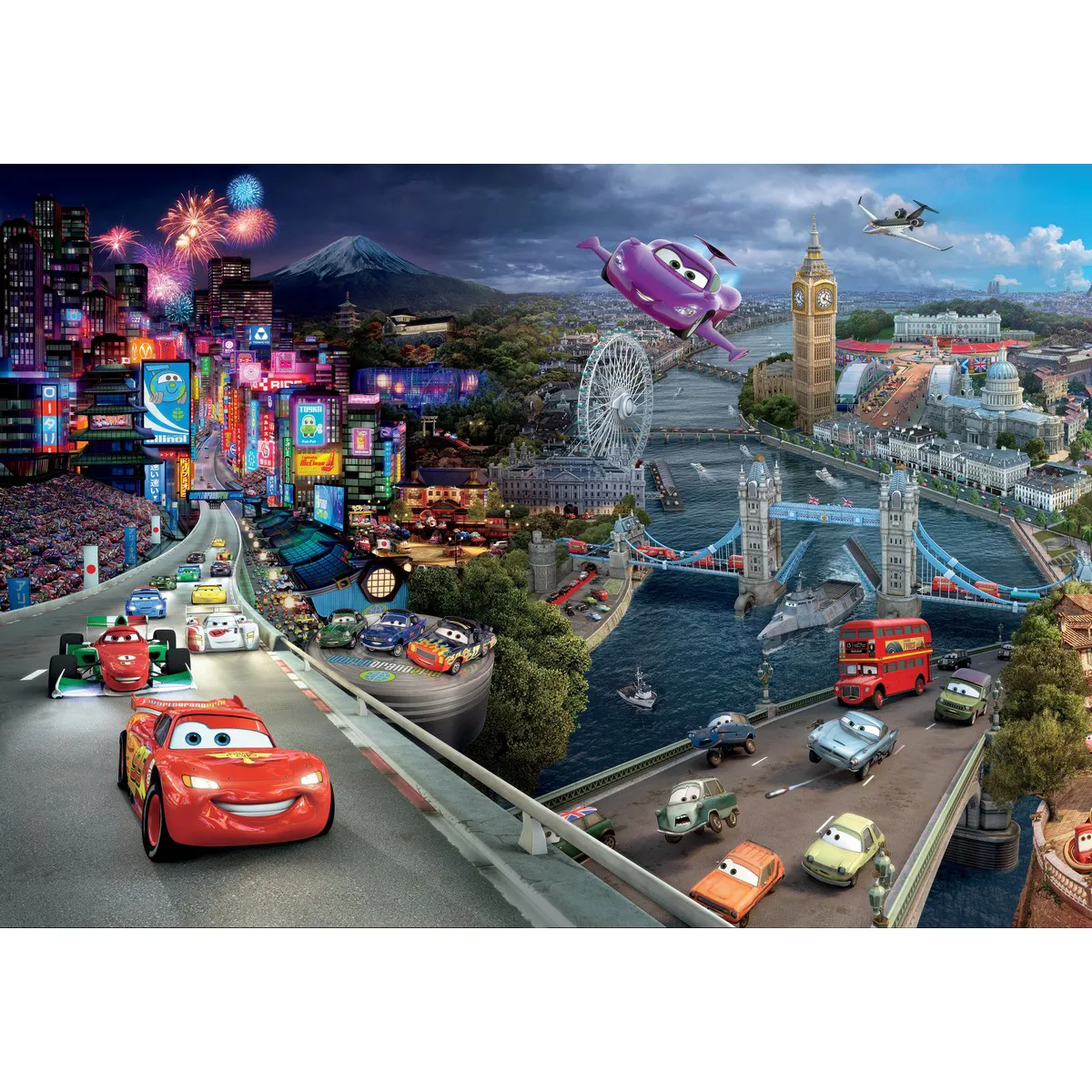 Фотообои рулонные Citydecor Тачки панорама на флизелиновой основе 200x140 см 