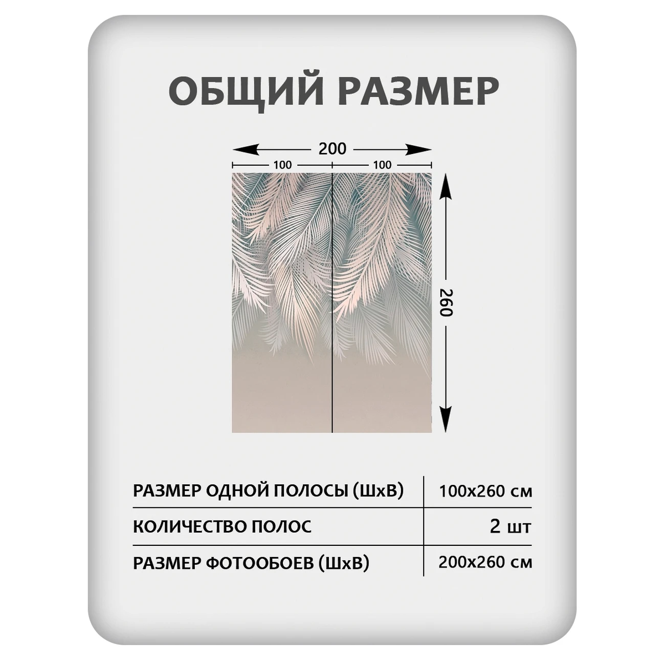 Фотообои рулонные Citydecor Пальмовые листья 83 на флизелиновой основе 200x260 см