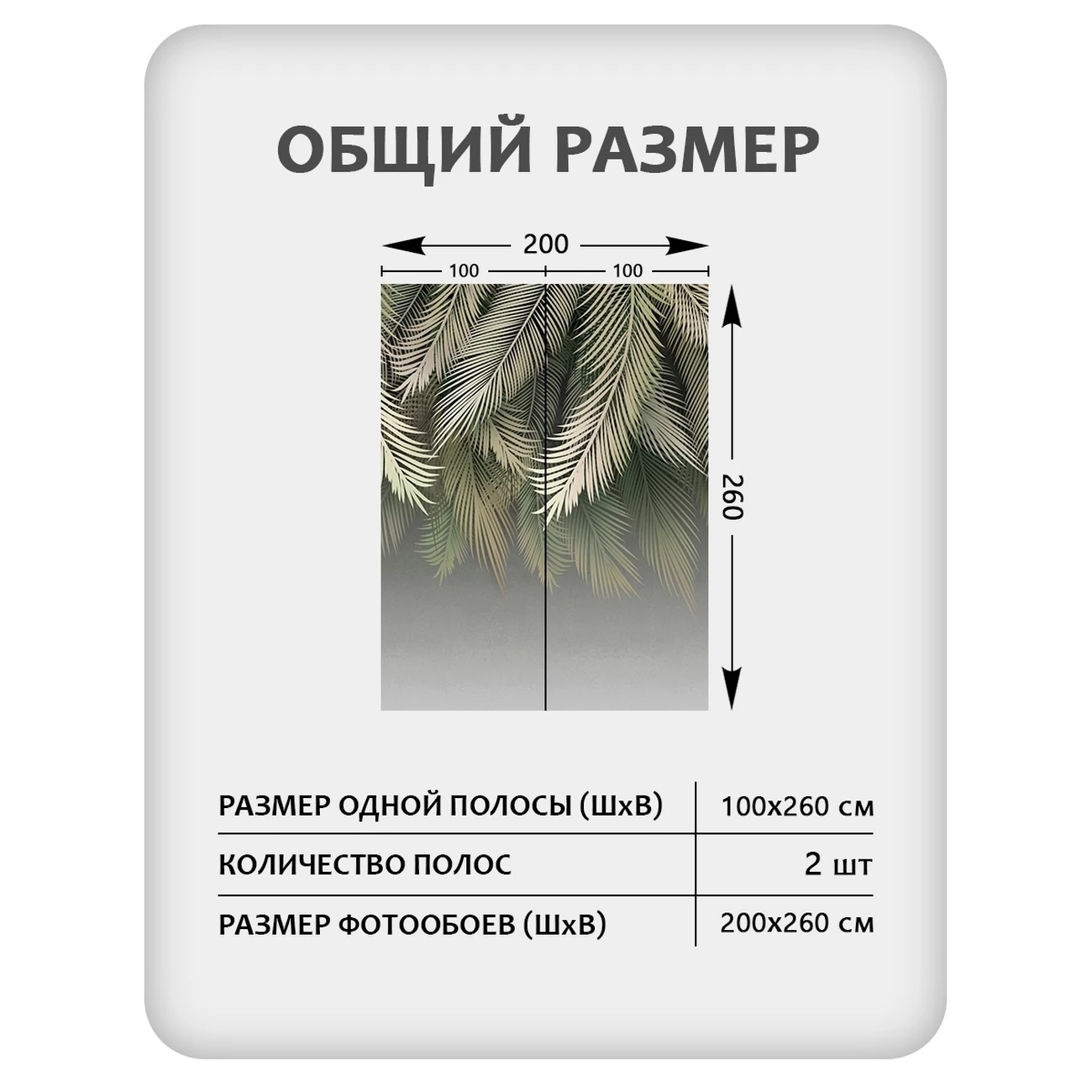 Фотообои рулонные Citydecor Пальмовые листья 84 на флизелиновой основе 200x260 см