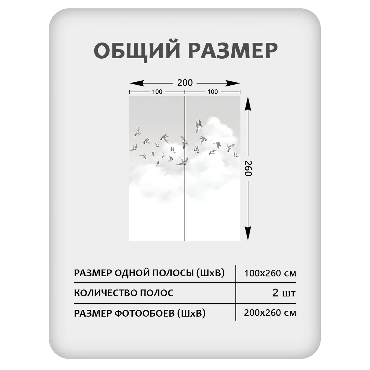 Фотообои рулонные Citydecor Air 10 на флизелиновой основе 200x260 см