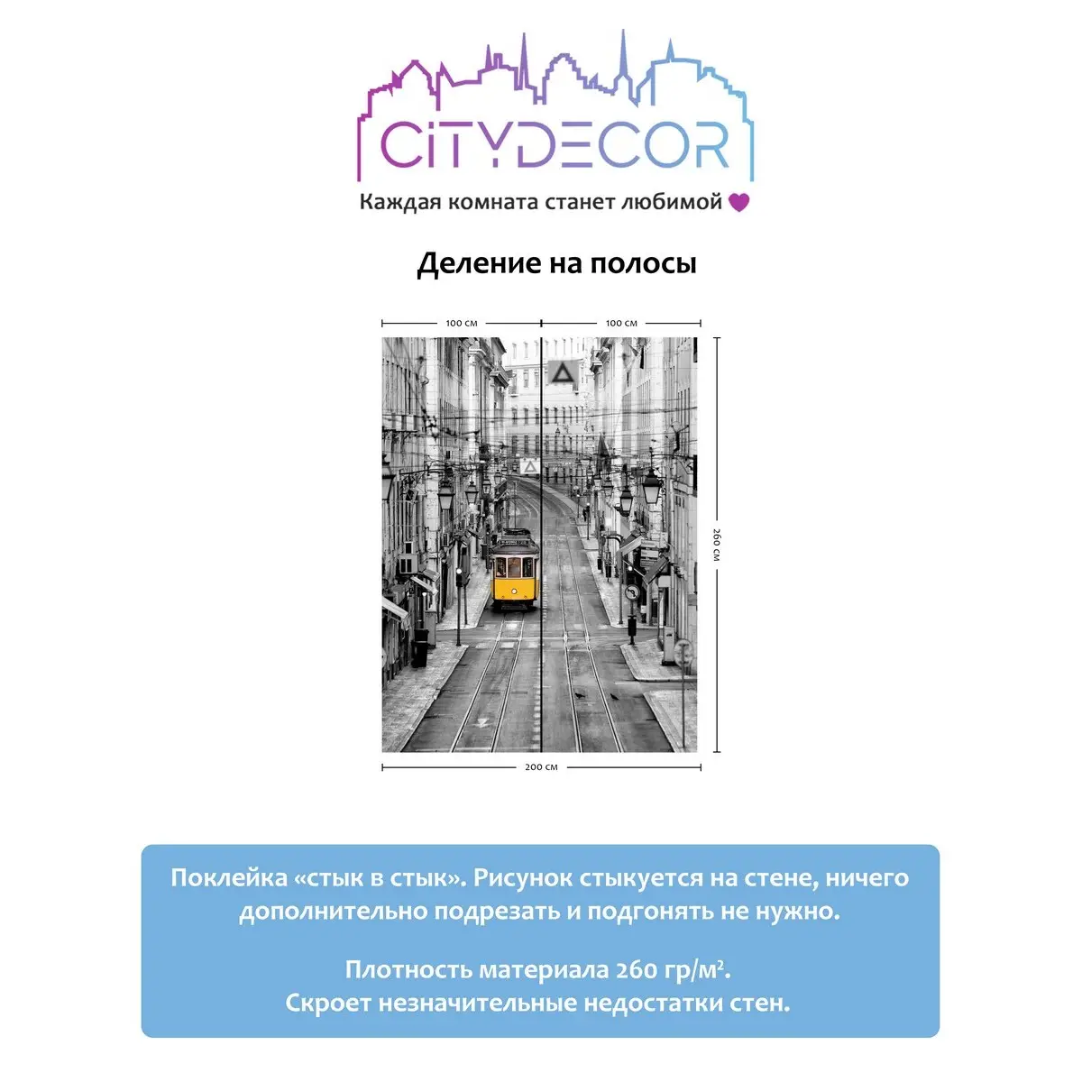 Фотообои рулонные Citydecor Города и Архитектура 51 на флизелиновой основе 200x260 см