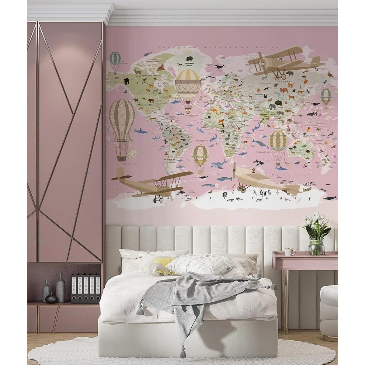 Фотообои рулонные Citydecor Детская (карта мира) 148 на флизелиновой основе 200x260 см