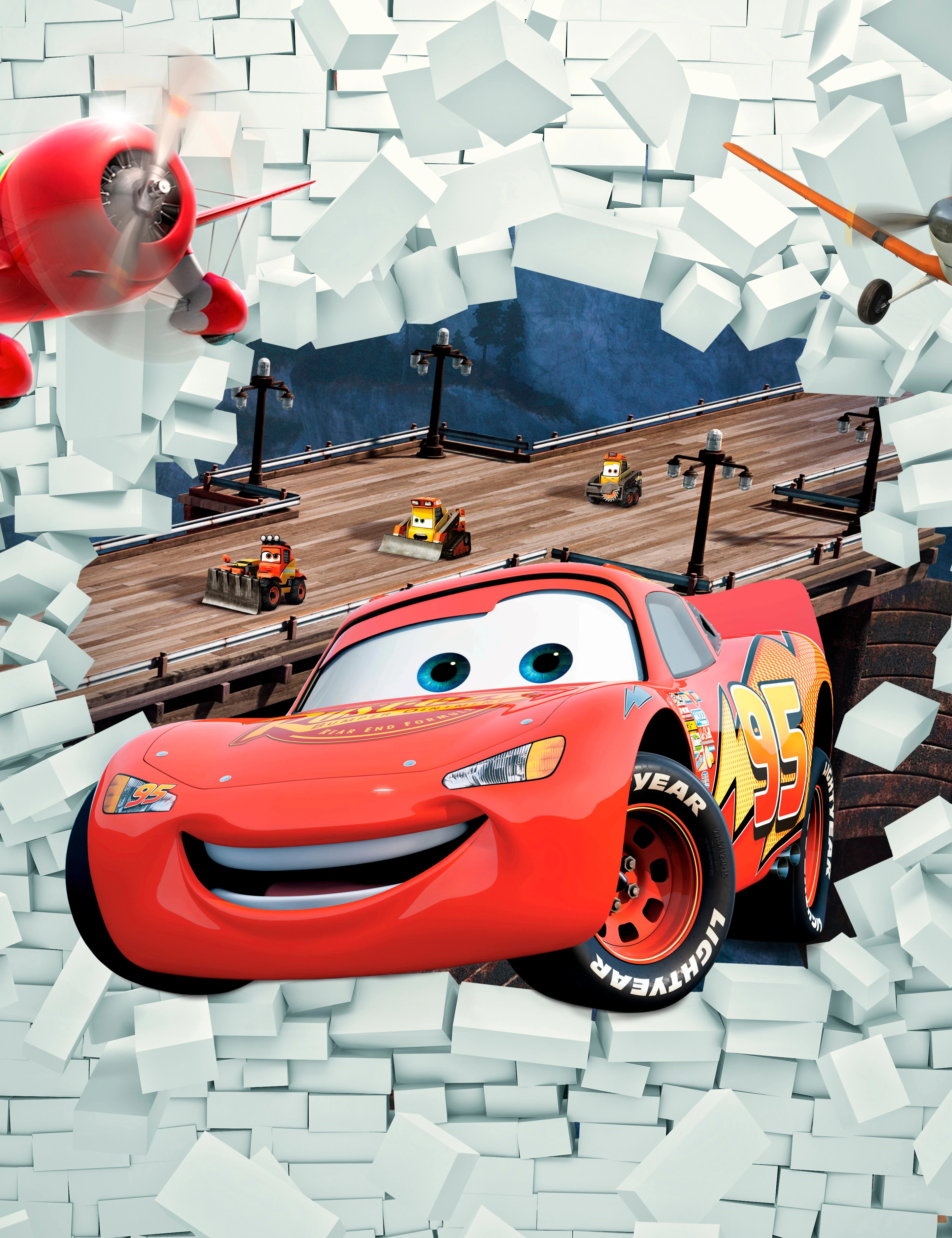 Фотообои рулонные Citydecor Молния МакВин 3D на флизелиновой основе 200x260 см 