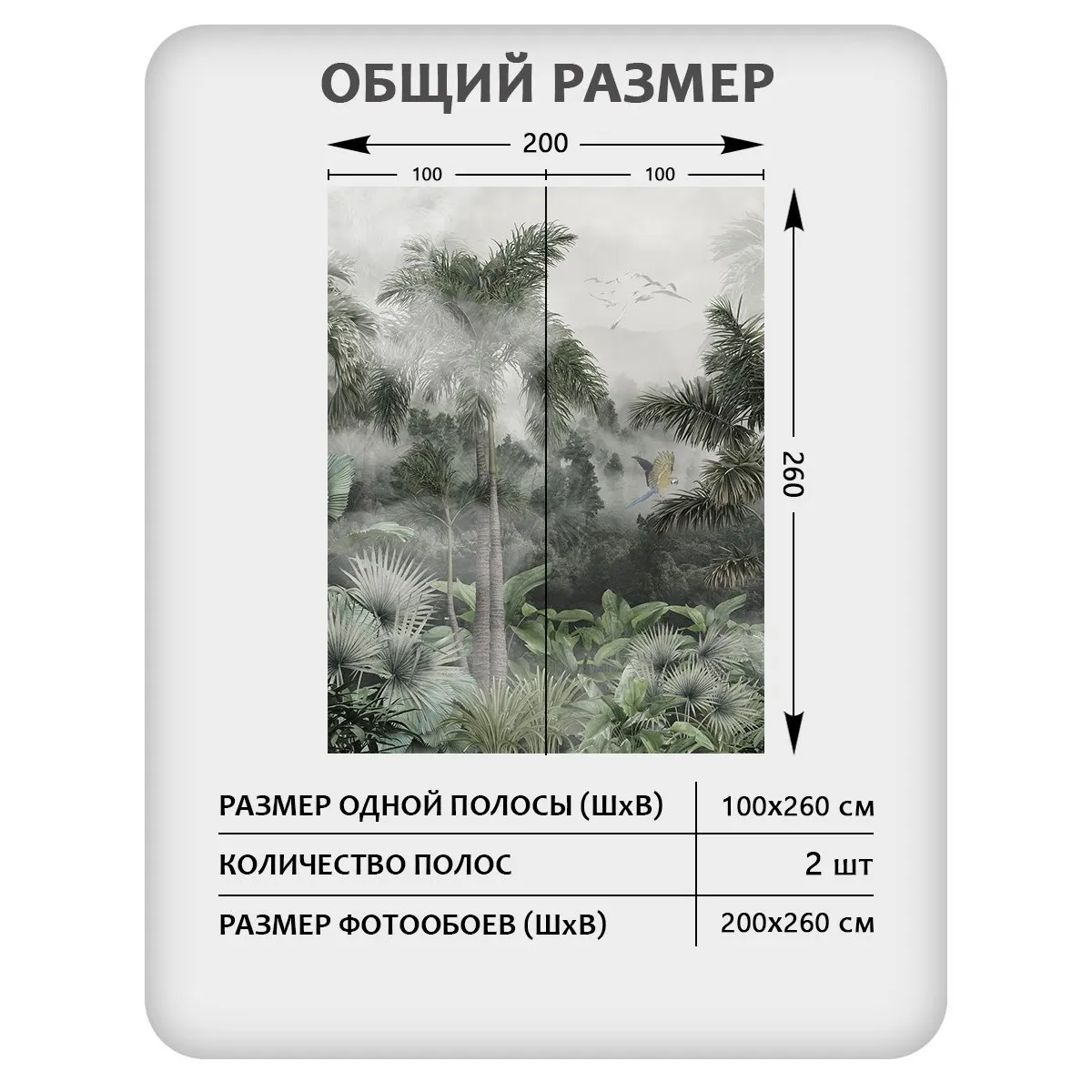 Фотообои рулонные Citydecor Знойные тропики 32 на флизелиновой основе 200x260 см
