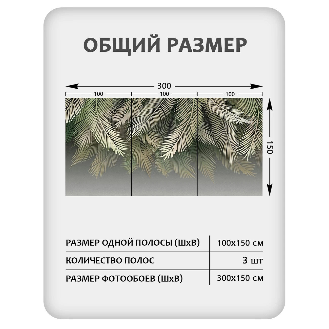 Фотообои рулонные Citydecor Пальмовые листья 84 на флизелиновой основе 300x150 см