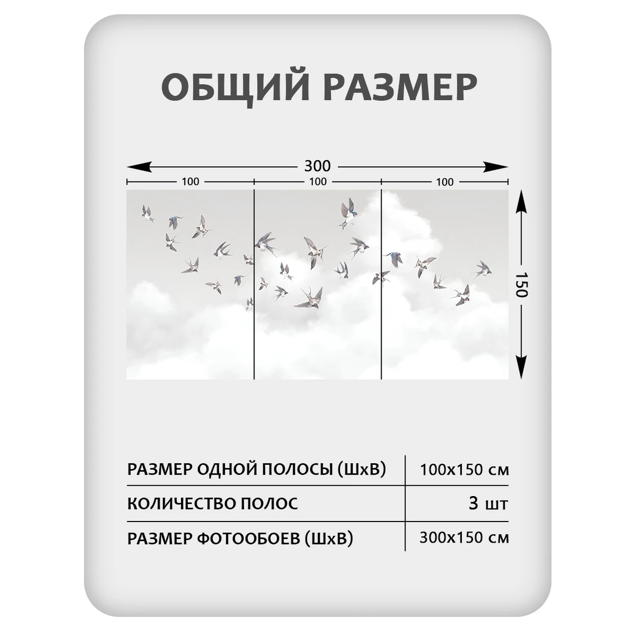 Фотообои рулонные Citydecor Air 10 на флизелиновой основе 300x150 см