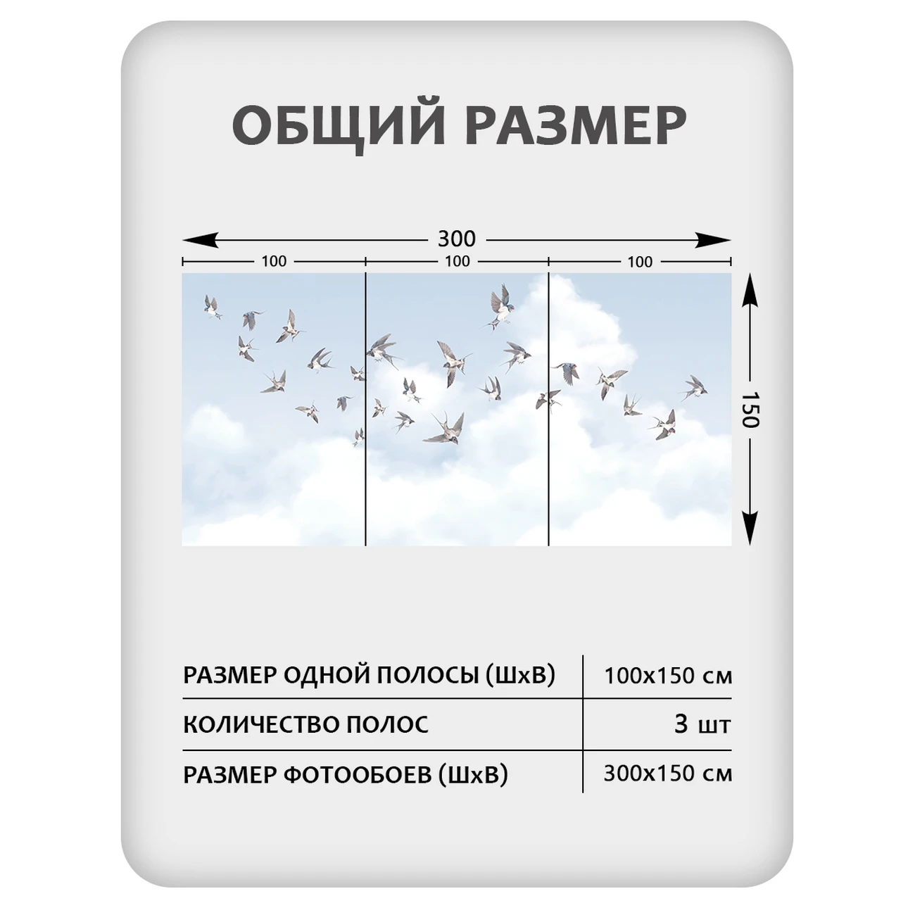 Фотообои рулонные Citydecor Air 11 на флизелиновой основе 300x150 см