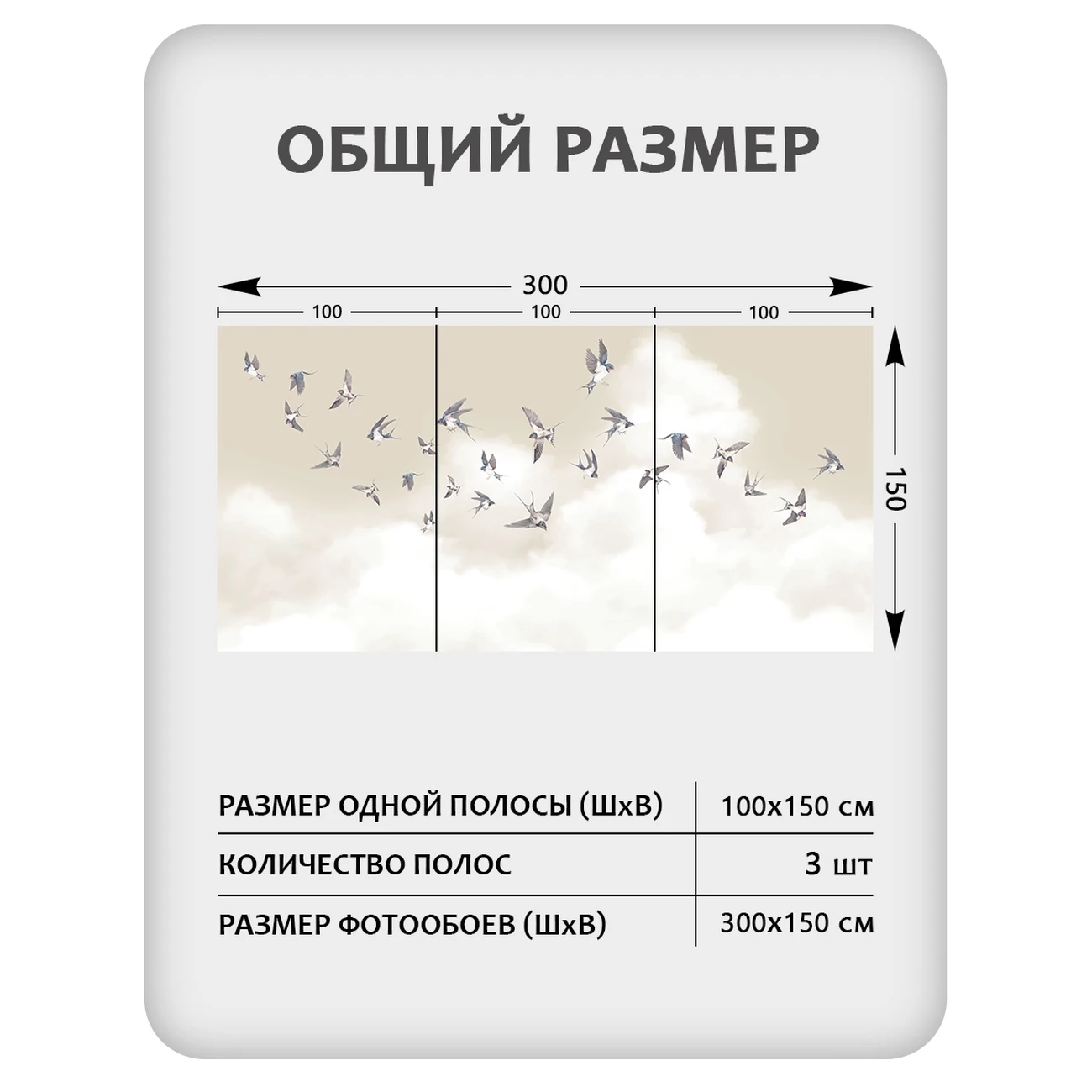 Фотообои рулонные Citydecor Air 14 на флизелиновой основе 300x150 см