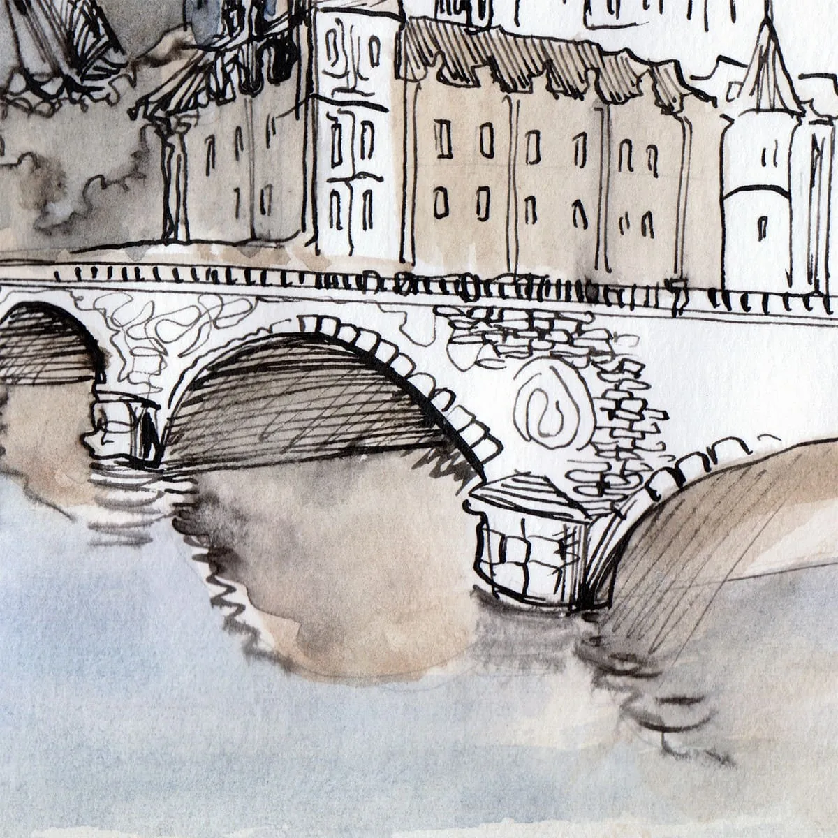 Фотообои рулонные Citydecor Акварельный Париж на флизелиновой основе 300x150 см