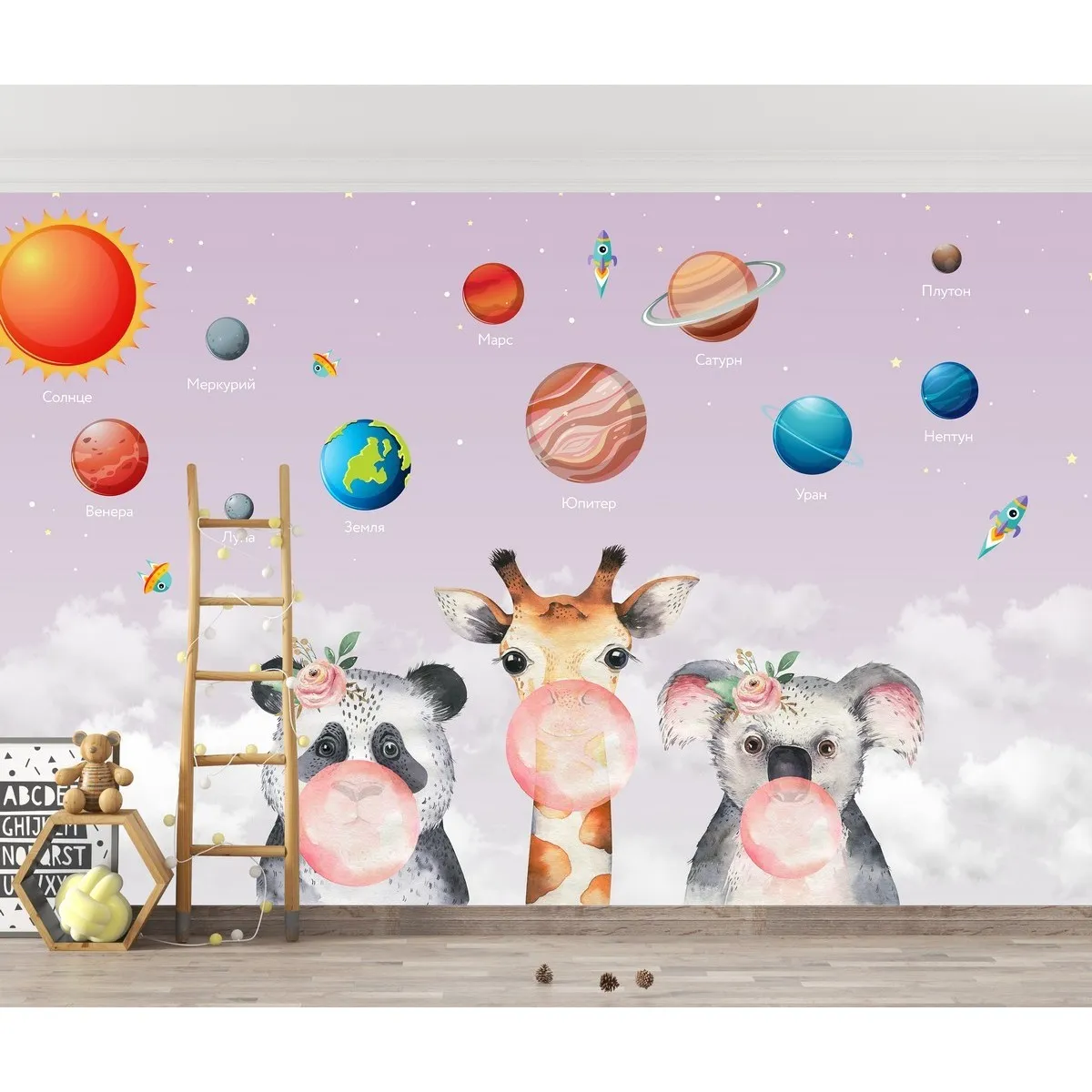 Дизайнерские фотообои рулонные Citydecor Bubble Gum 10 на флизелиновой основе 300x150 см