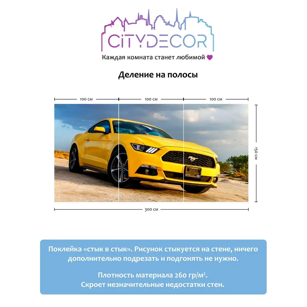 Фотообои рулонные Citydecor Транспорт 24 на флизелиновой основе 300x150 см