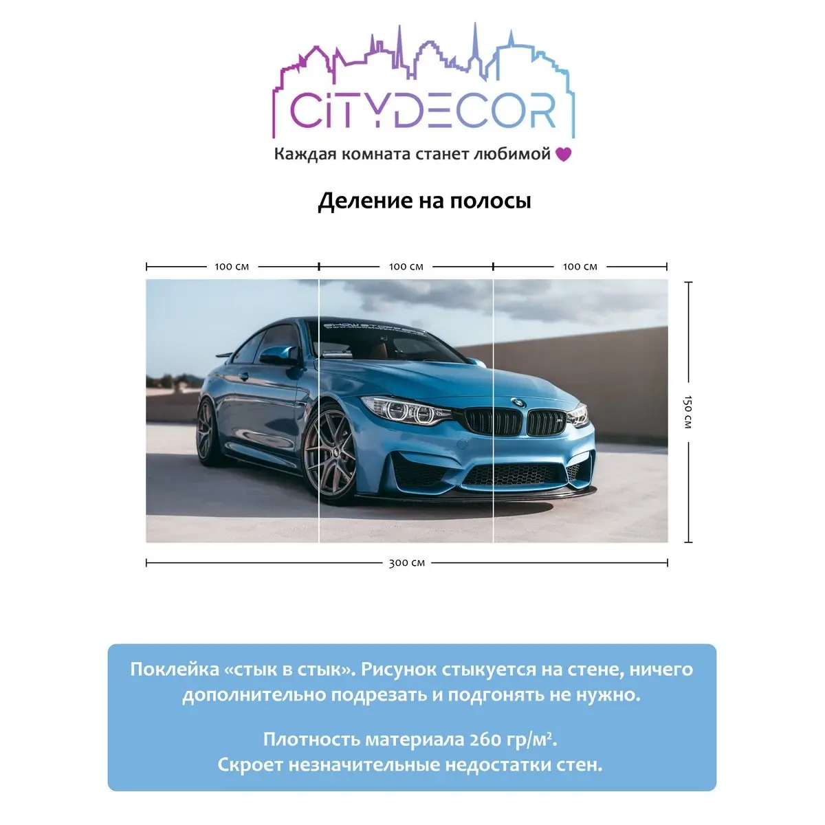 Фотообои рулонные Citydecor Транспорт 30 на флизелиновой основе 300x150 см