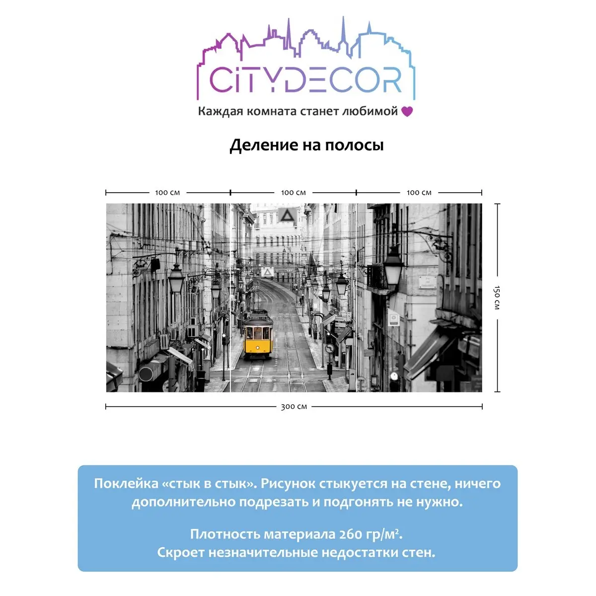 Фотообои рулонные Citydecor Города и Архитектура 51 на флизелиновой основе 300x150 см