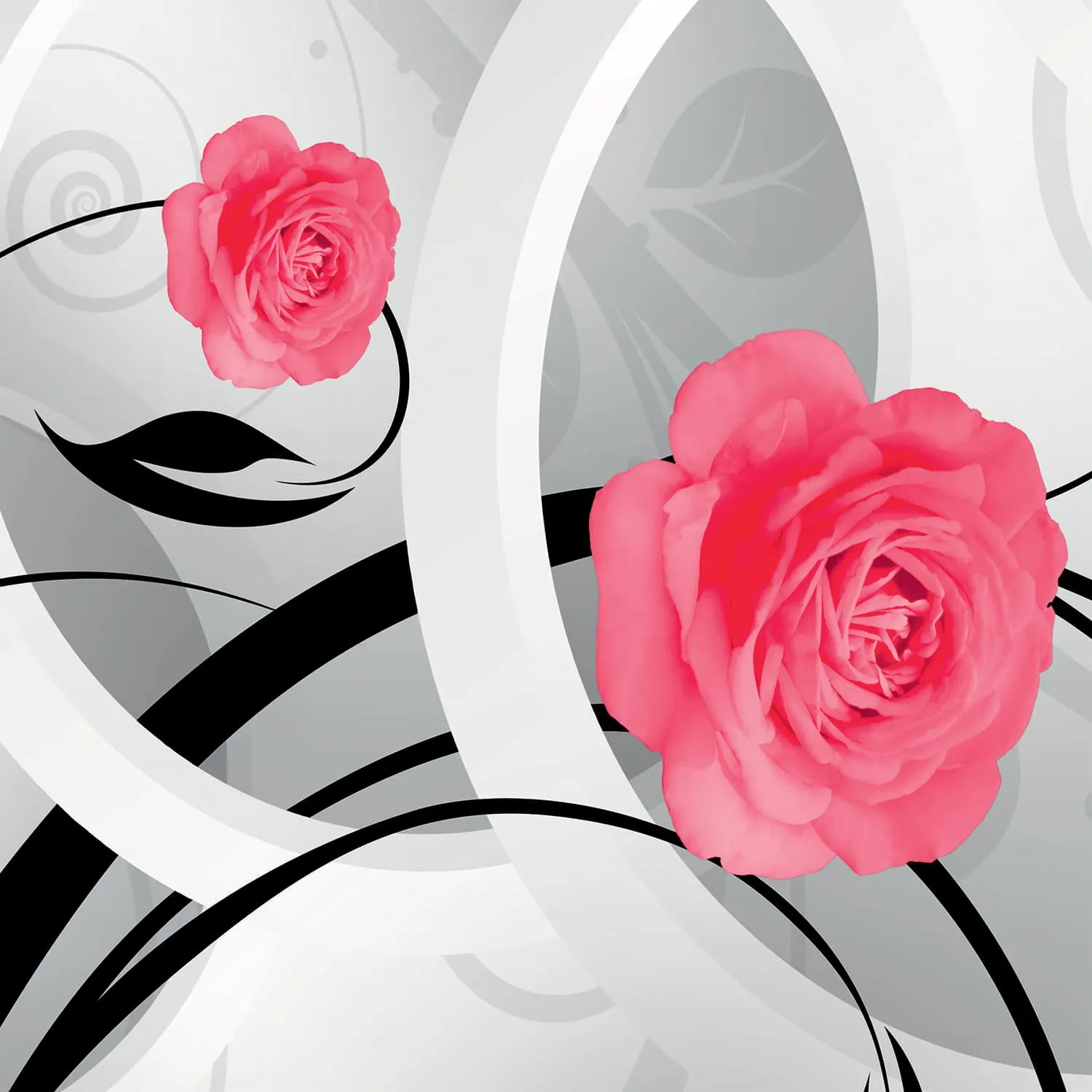 Фотообои рулонные Citydecor Цветочный декор 3D на флизелиновой основе 300x150 см