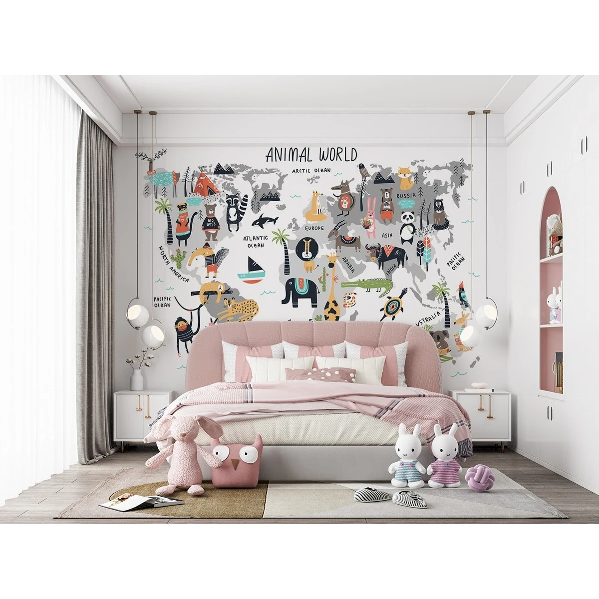 Фотообои рулонные Citydecor Детская (карта мира) 22 на флизелиновой основе 300x150 см