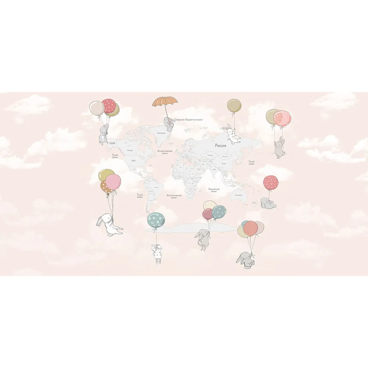Фотообои рулонные Citydecor Детская (карта мира) 350 на флизелиновой основе 300x150 см