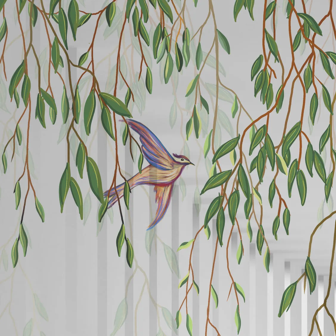 Фотообои рулонные Citydecor Flower Tunnel 3d 1 на флизелиновой основе 300x150 см