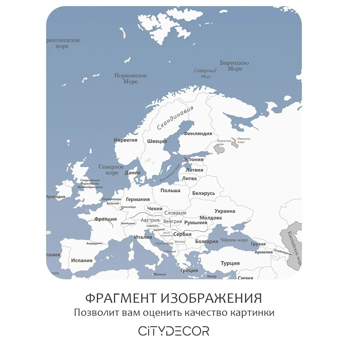 Фотообои рулонные Citydecor Карта мира 26 на флизелиновой основе 300x150 см