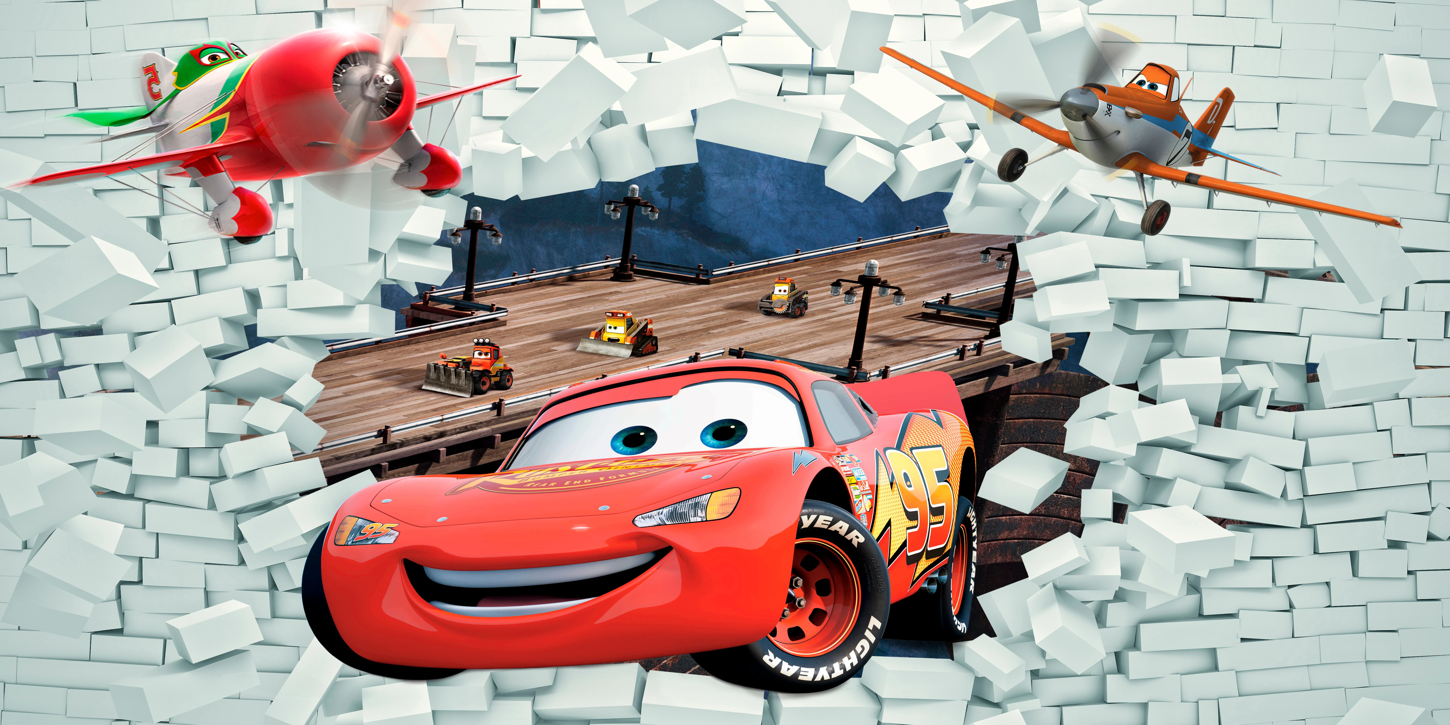 Фотообои рулонные Citydecor Молния МакВин 3D на флизелиновой основе 300x150 см 