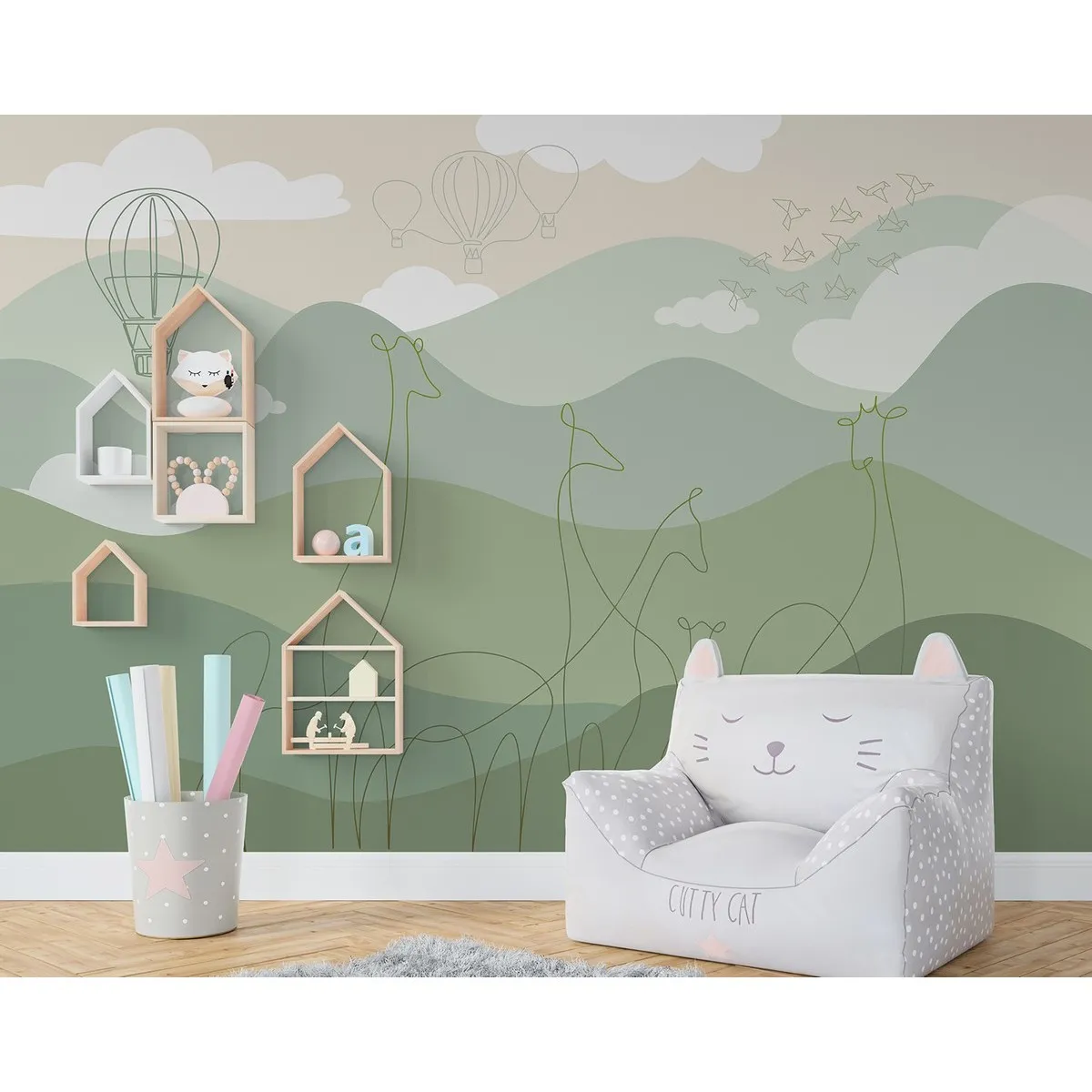 Фотообои рулонные Citydecor Perfect Lines Kids 4 на флизелиновой основе 300x150 см