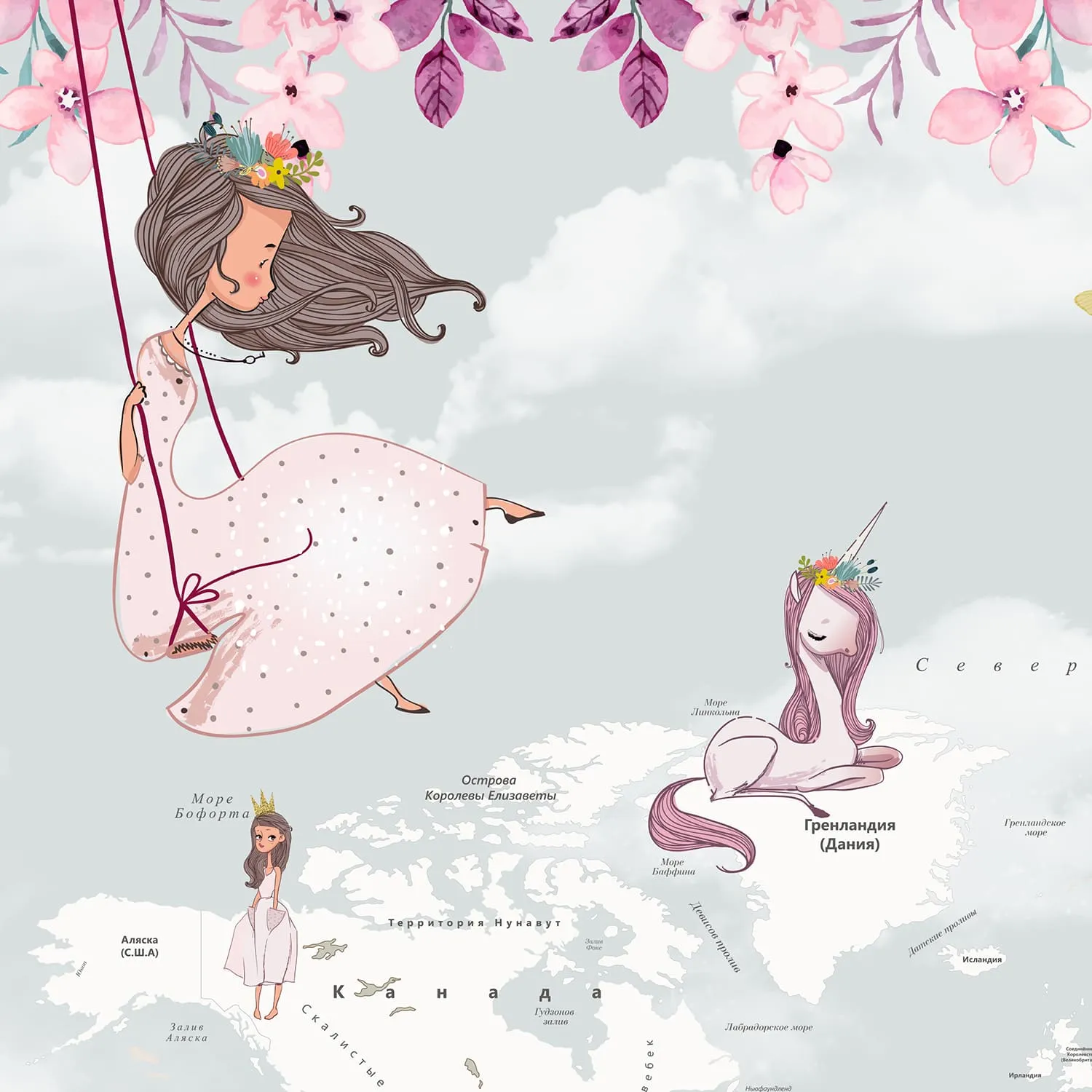 Дизайнерские фотообои рулонные Citydecor Princess 10 на флизелиновой основе 300x150 см