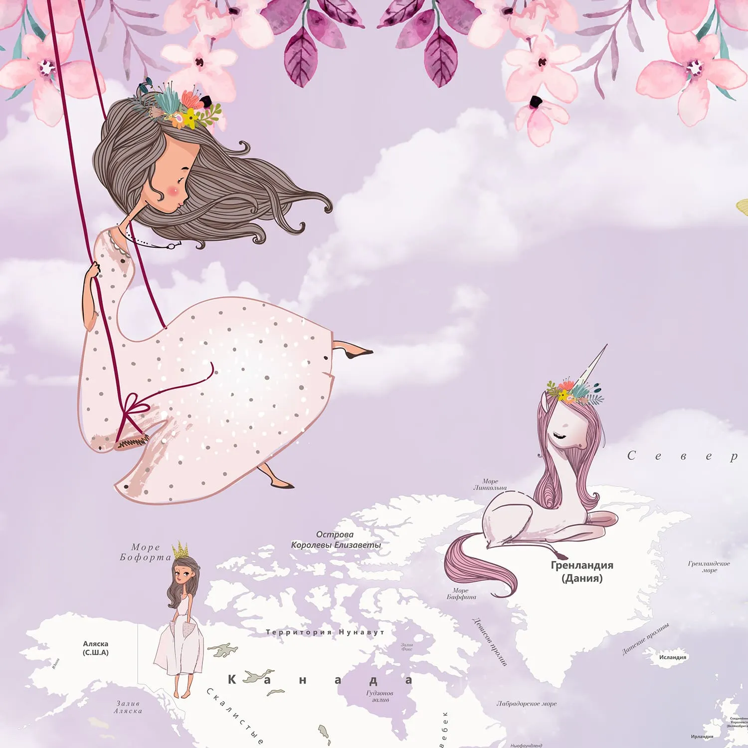 Дизайнерские фотообои рулонные Citydecor Princess 11 на флизелиновой основе 300x150 см