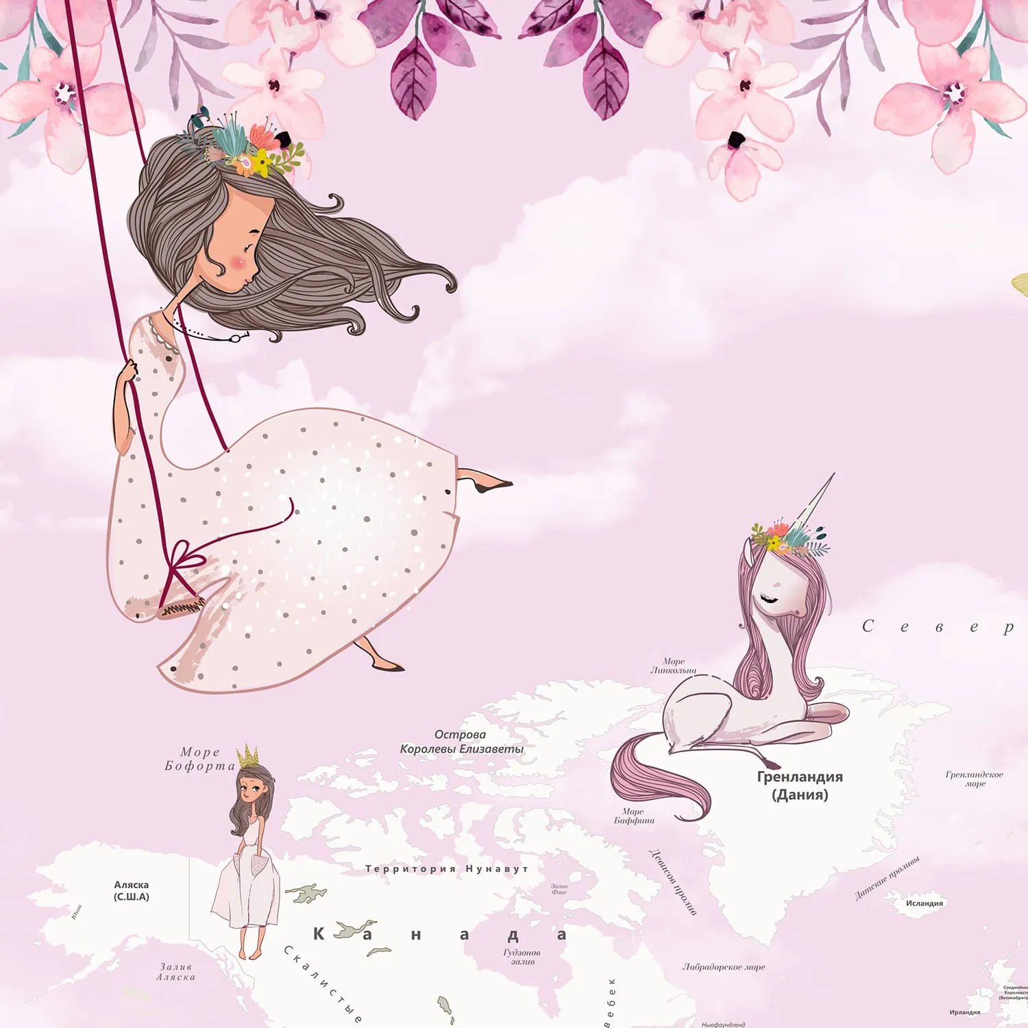 Дизайнерские фотообои рулонные Citydecor Princess 12 на флизелиновой основе 300x150 см