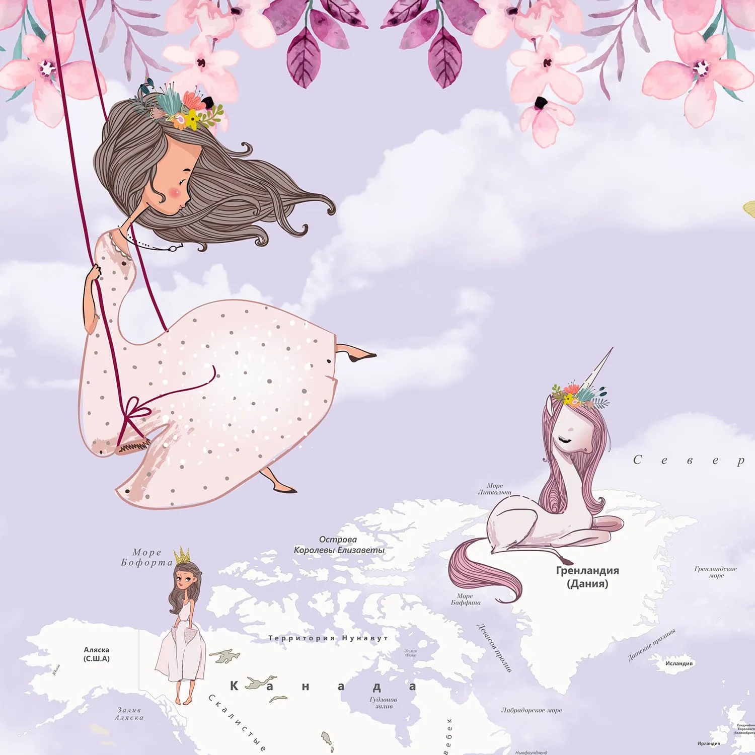 Дизайнерские фотообои рулонные Citydecor Princess 13 на флизелиновой основе 300x150 см