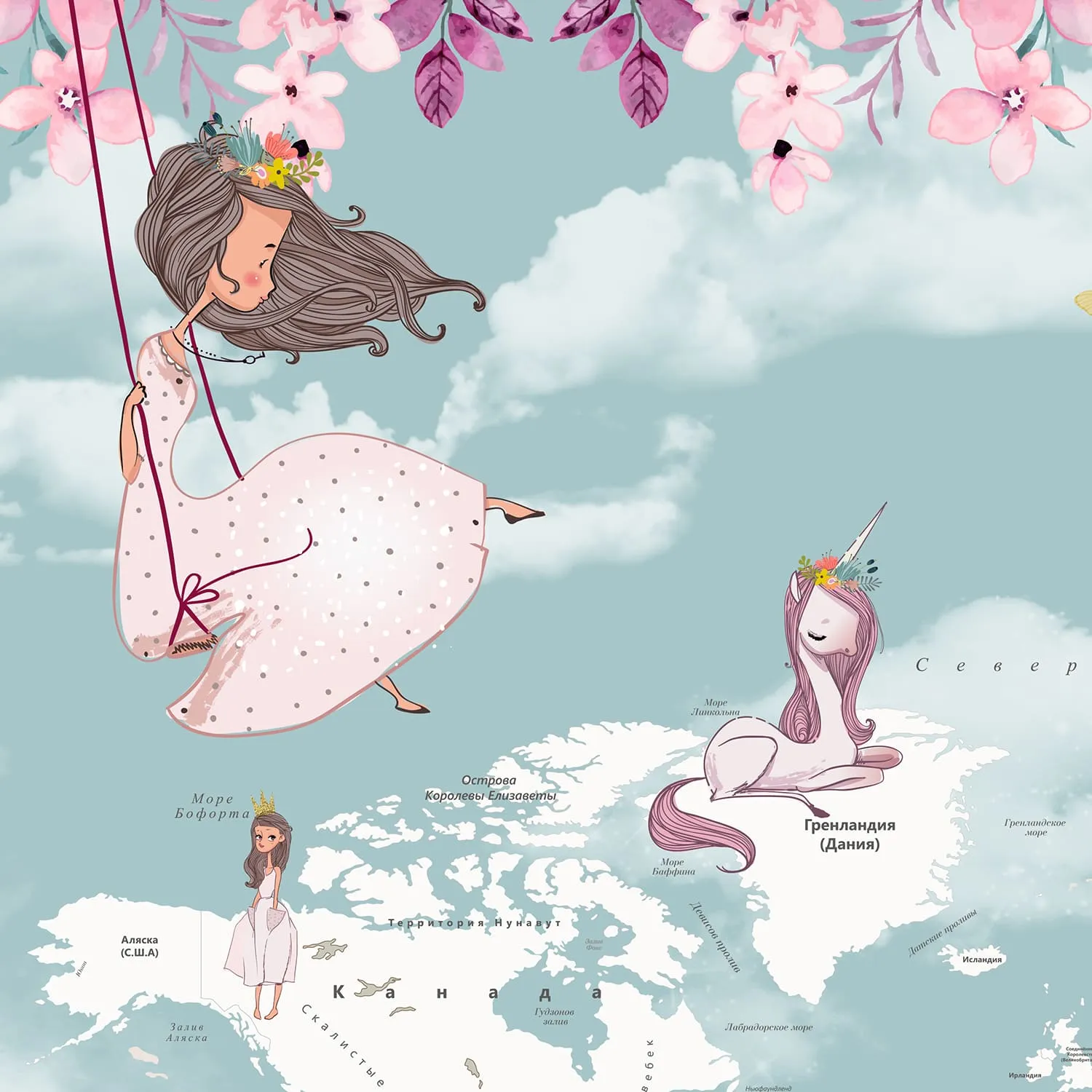 Дизайнерские фотообои рулонные Citydecor Princess 9 на флизелиновой основе 300x150 см