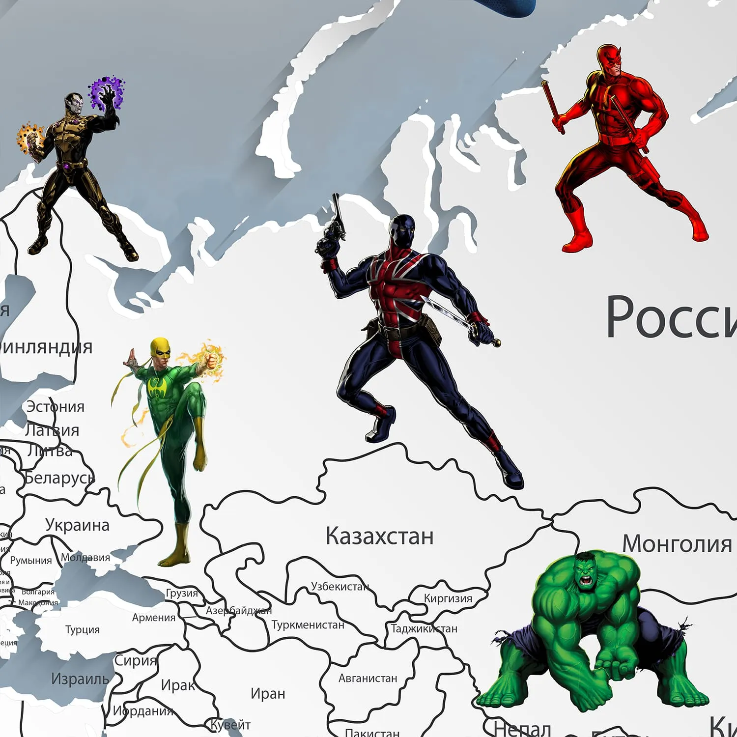 Дизайнерские фотообои рулонные Citydecor Superhero 2 на флизелиновой основе 300x150 см