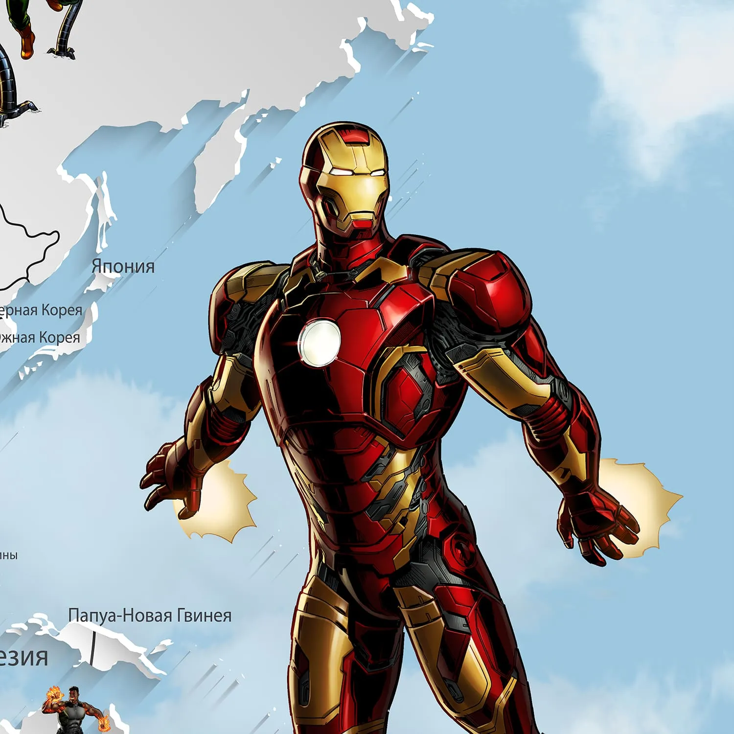 Дизайнерские фотообои рулонные Citydecor Superhero 3 на флизелиновой основе 300x150 см