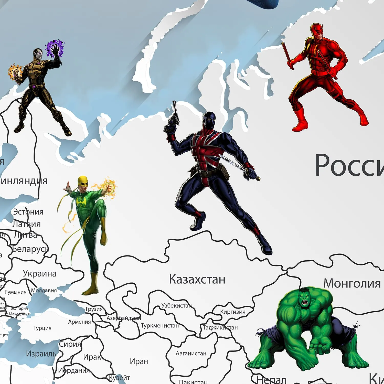 Дизайнерские фотообои рулонные Citydecor Superhero 3 на флизелиновой основе 300x150 см