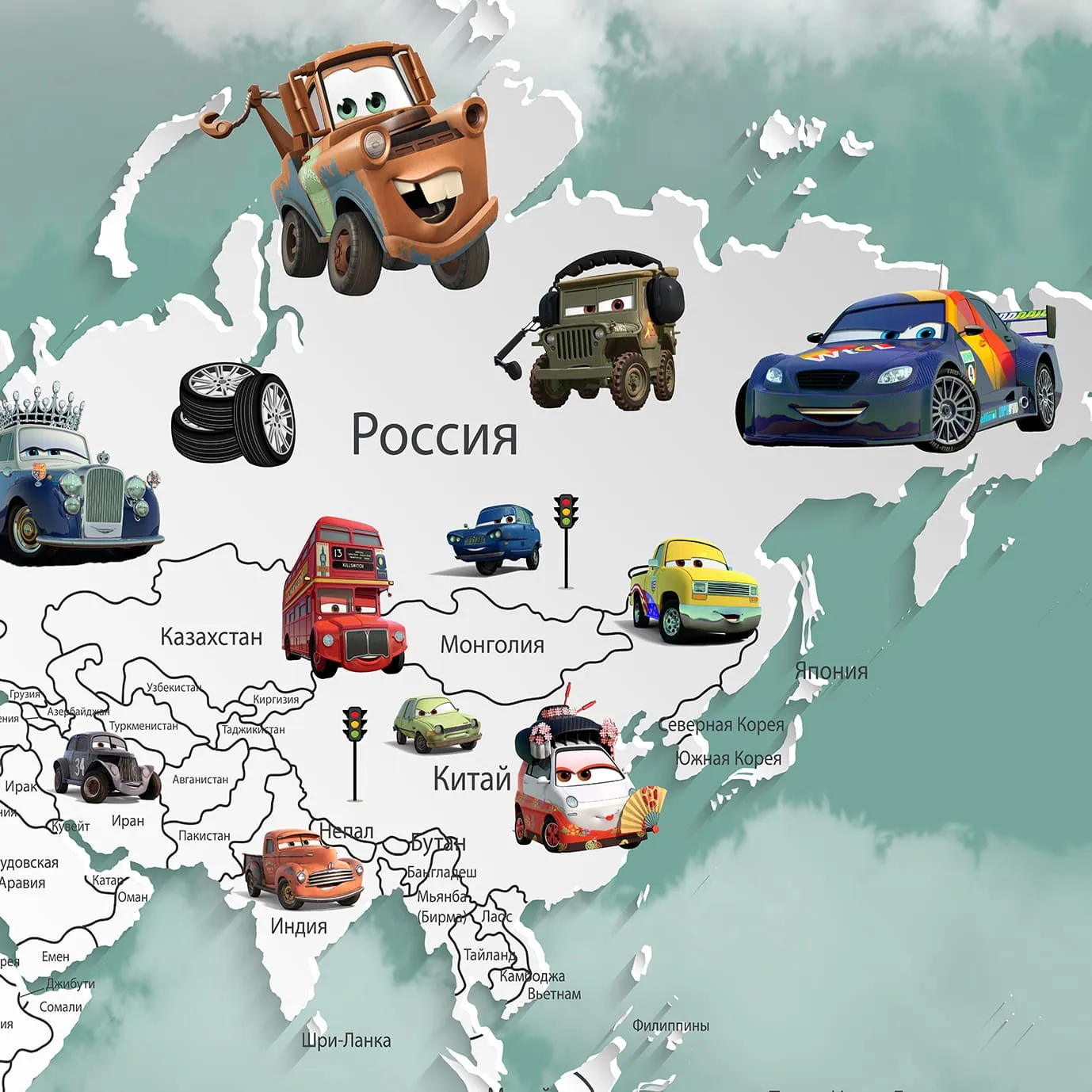 Дизайнерские фотообои рулонные Citydecor Superhero Молния МакКвин 1 на флизелиновой основе 300x150 см