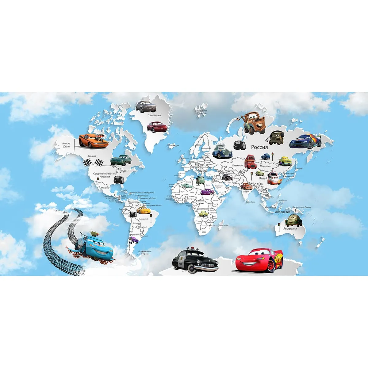 Дизайнерские фотообои рулонные Citydecor Superhero Молния МакКвин 2 на флизелиновой основе 300x150 см