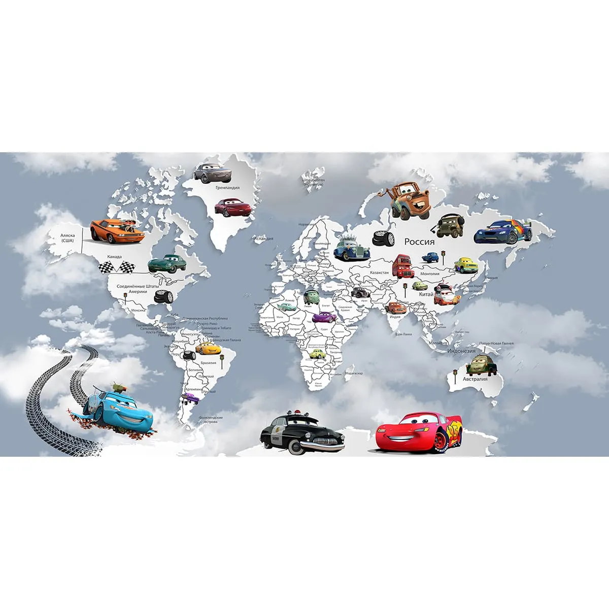 Дизайнерские фотообои рулонные Citydecor Superhero Молния МакКвин 4 на флизелиновой основе 300x150 см