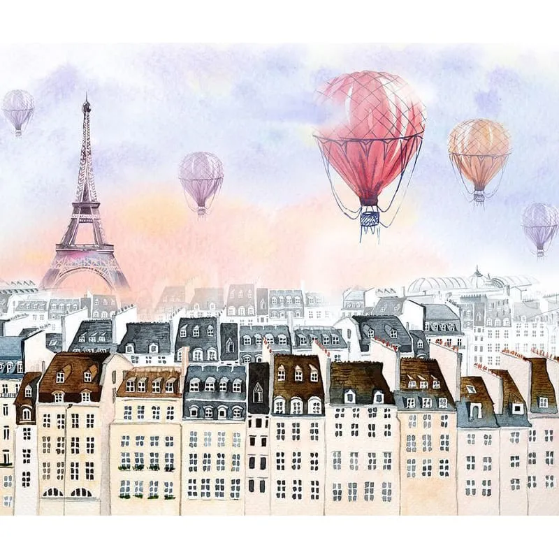 Фотообои рулонные Citydecor Акварельный Париж 2 на флизелиновой основе 300x254 см