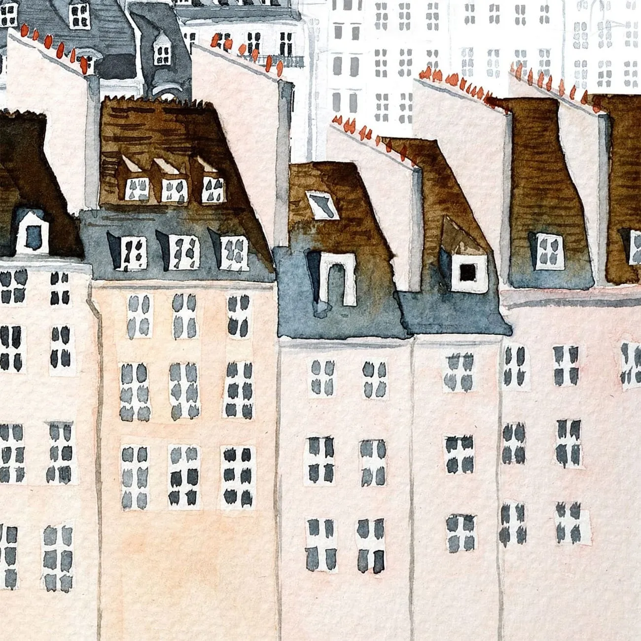 Фотообои рулонные Citydecor Акварельный Париж 2 на флизелиновой основе 300x254 см