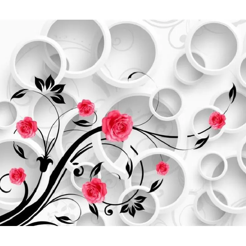 Фотообои рулонные Citydecor Цветочный декор 3D на флизелиновой основе 300x254 см