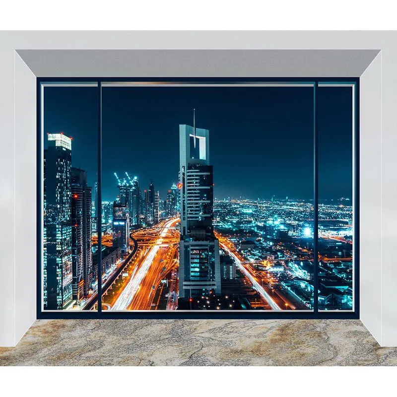 Фотообои рулонные Citydecor Ночной город панорама на флизелиновой основе 300x254 см
