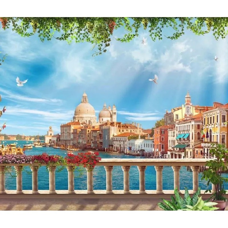 Моющиеся фотообои Citydecor рулонные Венеция фреска 2 на флизелиновой основе 300x254 см (анти-фломастер)