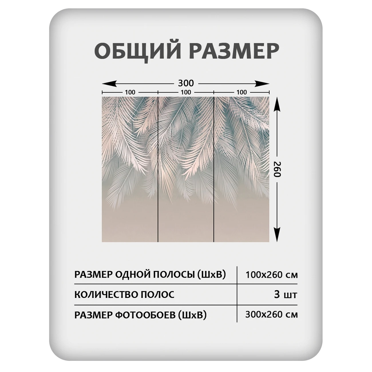 Фотообои рулонные Citydecor Пальмовые листья 83 на флизелиновой основе 300x260 см