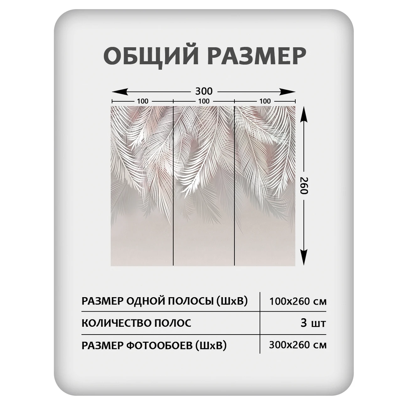 Фотообои рулонные Citydecor Пальмовые листья 85 на флизелиновой основе 300x260 см